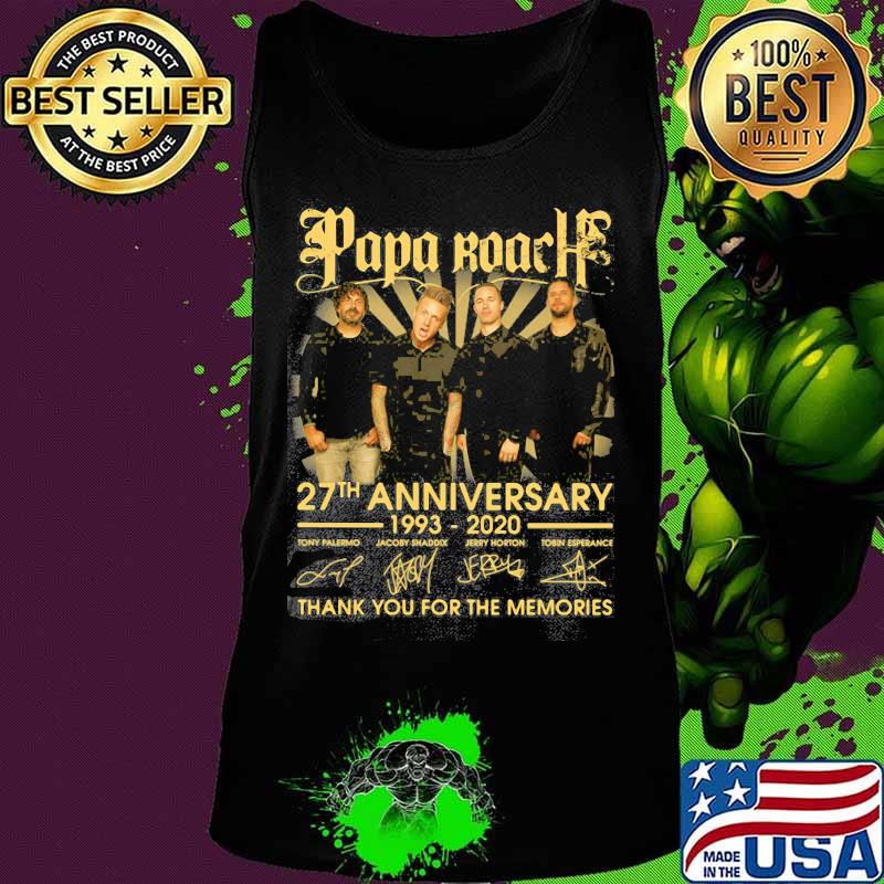 Papa roach 27th anniversary 1993 2020 thank you for the memories signatures s Tank top Papa roach 27th anniversary 1993 2020 thank you for the memories signatures s Tank top
