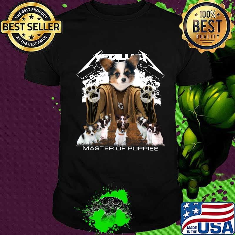 Papillon puppy metallica master of puppies shirt
