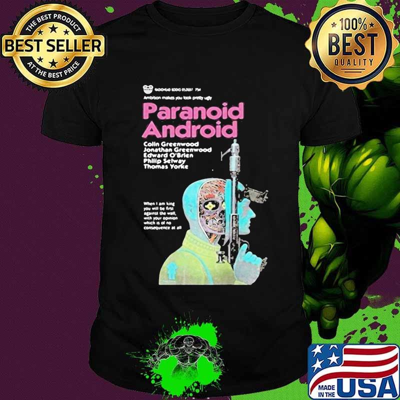 Paranoid android colin greenwood jonathan greenwood edward o'brien shirt