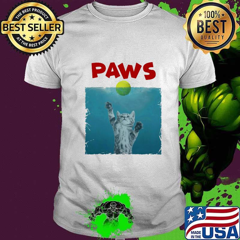 Paws Poster Cat With Tennis Ball Shirt