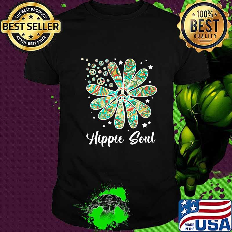 Peace hippie soul flower stars shirt