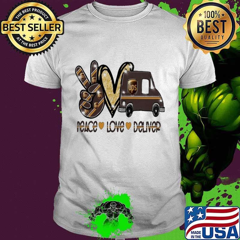Peace love deliver ups logo diamond shirt