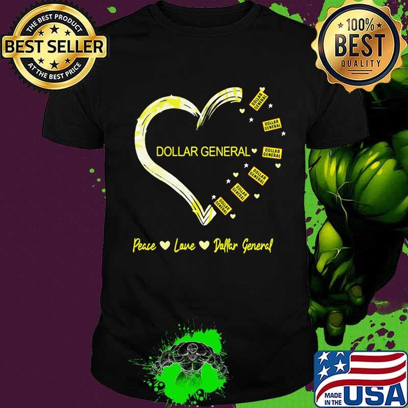 Peace love dollar general heart shirt