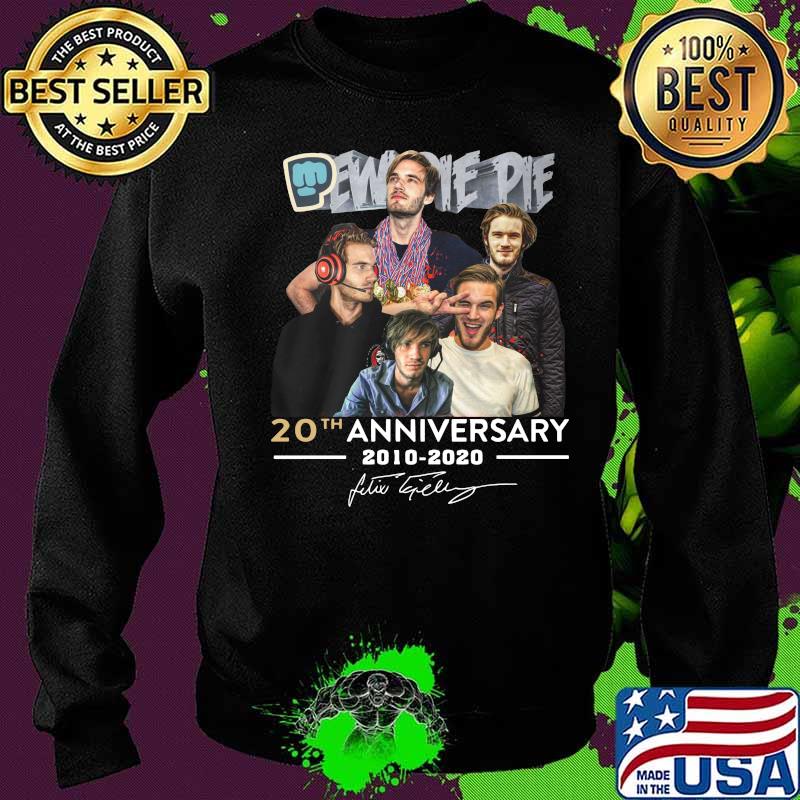 Pew pie pie 20th anniversary 2010 2020 signatures s Sweater Pew pie pie 20th anniversary 2010 2020 signatures s Sweater
