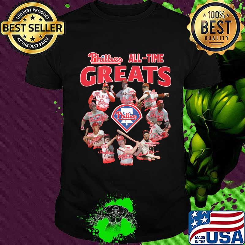 Philadelphia phillies alll time greats signatures shirt