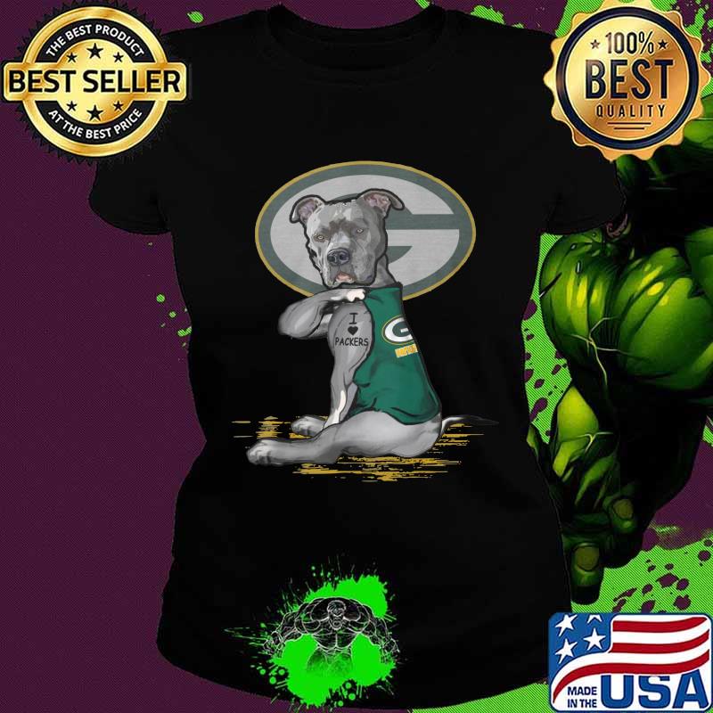Pitbull tattoos green bay packers s Ladies tee Pitbull tattoos green bay packers s Ladies tee