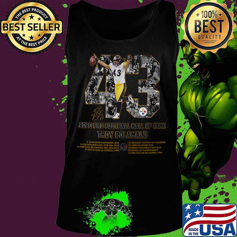 Pittsburgh steelers 43 troy aumua polamalu 2020 pro football hall of fame signature s Tank top Pittsburgh steelers 43 troy aumua polamalu 2020 pro football hall of fame signature s Tank top