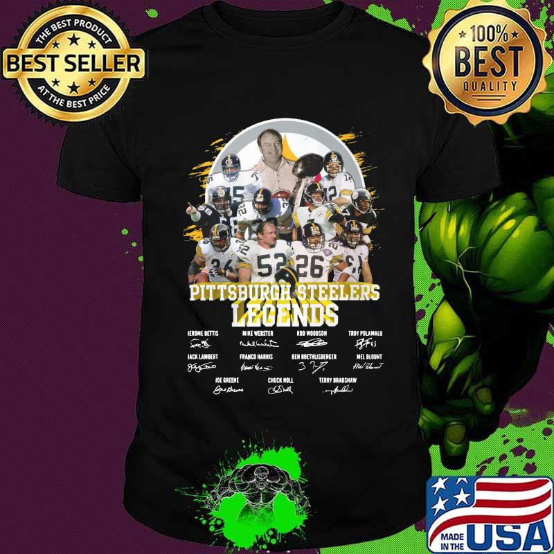 Pittsburgh steelers legends football players signatures shirt