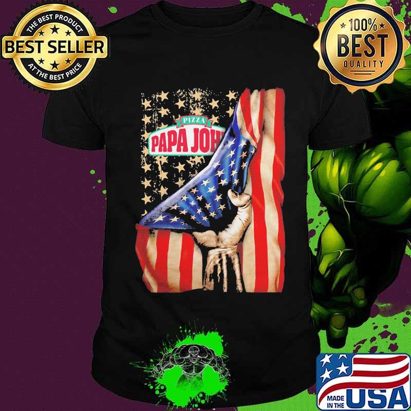 Pizza papa john american flag independence shirt