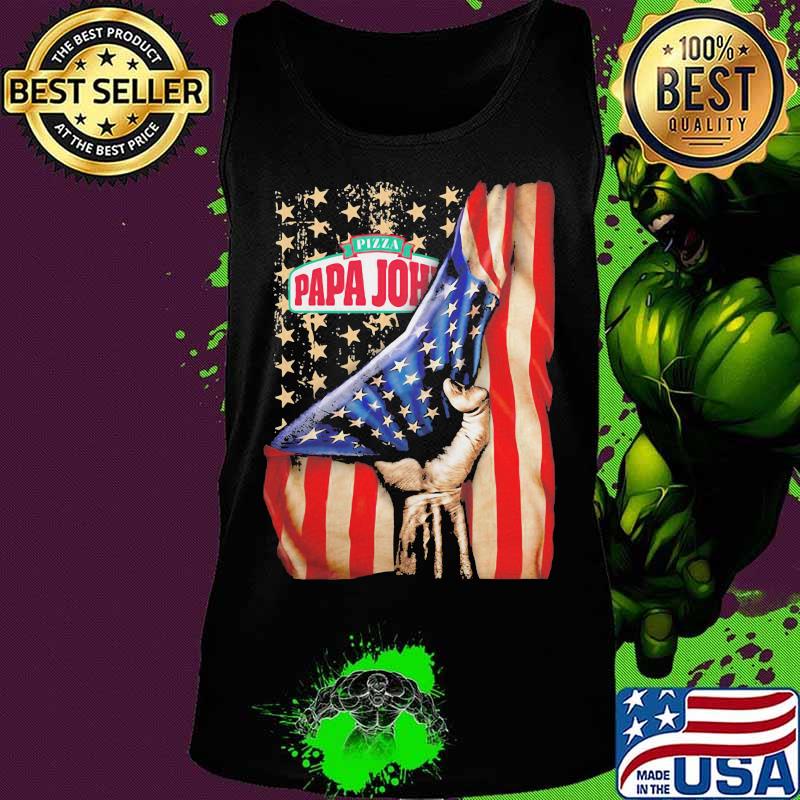 Pizza papa john logo american flag independence s Tank top Pizza papa john logo american flag independence s Tank top