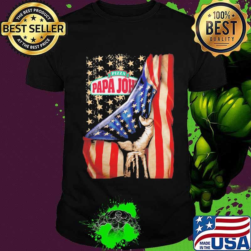Pizza papa john logo american flag independence shirt Pizza papa john logo american flag independence shirt