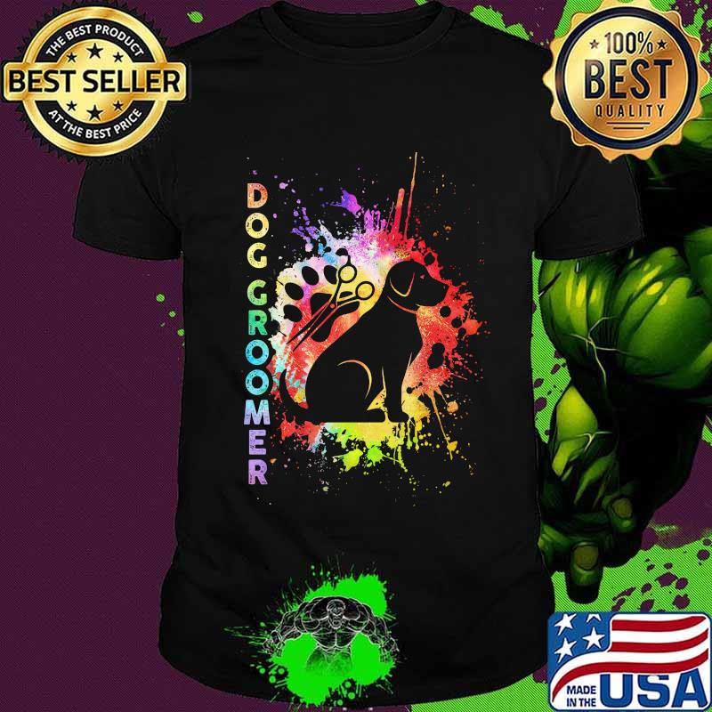 Proud dog groomer color shirt