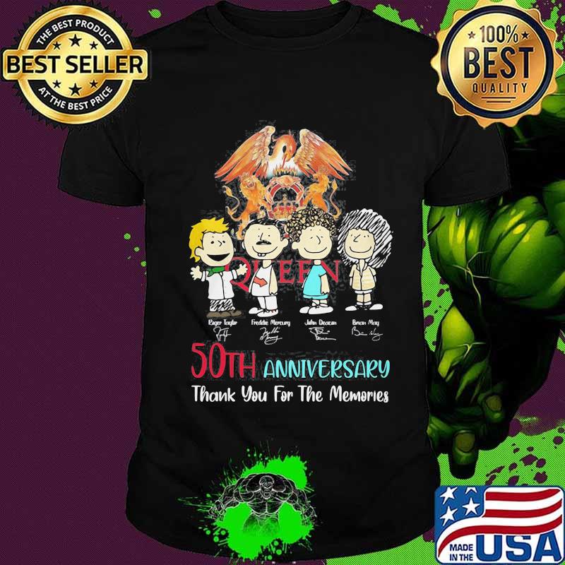 Queen 50th anniversary thank you for the memories signatures shirt