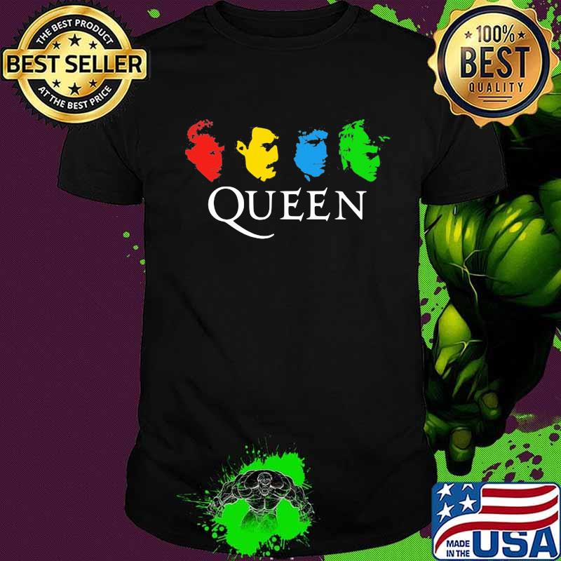 Queen band faces color shirt
