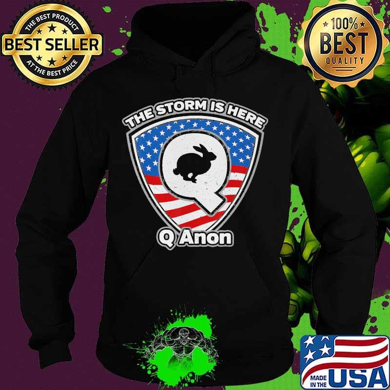 Rabbit the storm is here qanon american flag independence day s Hoodie Rabbit the storm is here qanon american flag independence day s Hoodie