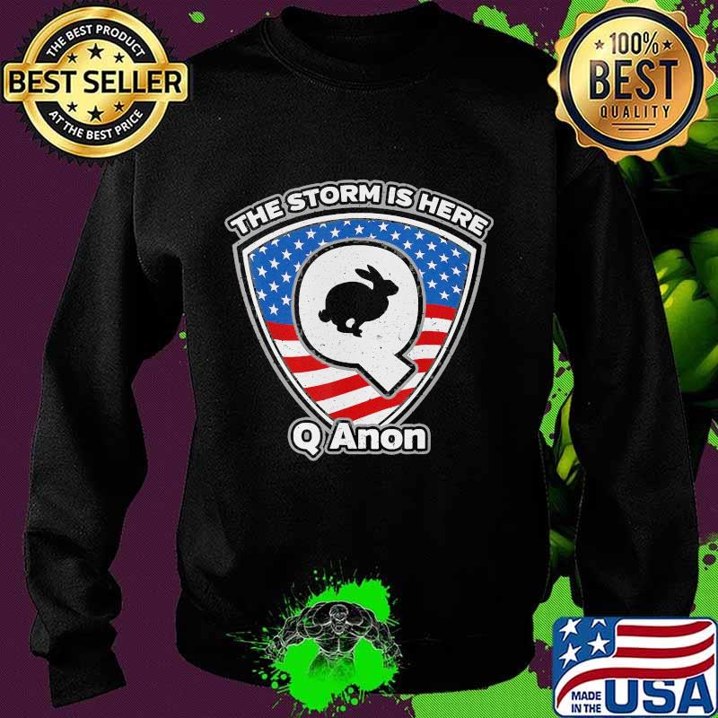 Rabbit the storm is here qanon american flag independence day s Sweater Rabbit the storm is here qanon american flag independence day s Sweater