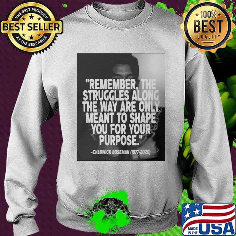 Remember the struggles along the way are only meant to shape you for your purpose black panther rip chadwick 1976 2020 s Sweater Remember the struggles along the way are only meant to shape you for your purpose black panther rip chadwick 1976 2020 s Sweater