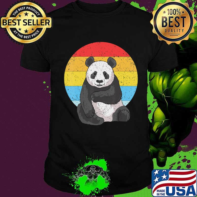 Retro Sunset Panda for Men Women Kids Vintage Panda T-Shirt Copy