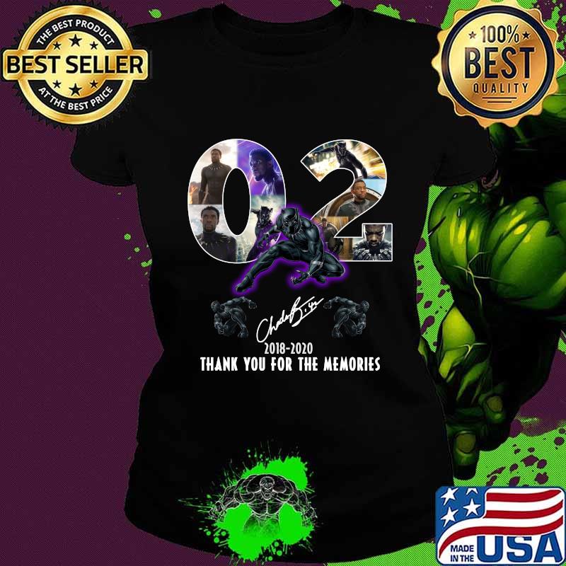 Rip Chadwick Boseman Black Panther 02 year 2018-2020 thank you for the memories signature s Ladies tee Rip Chadwick Boseman Black Panther 02 year 2018-2020 thank you for the memories signature s Ladies tee
