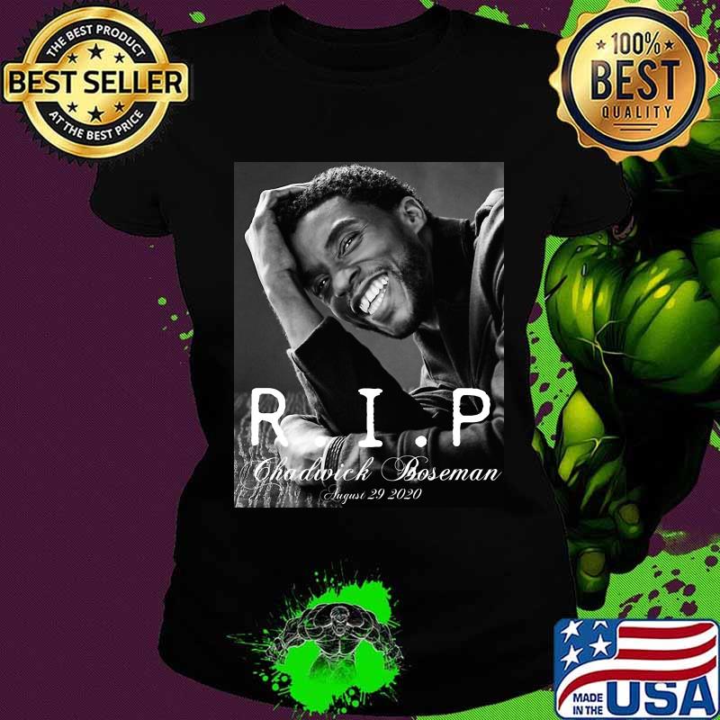 Rip chadwick Boseman black panther smiling 2020 s Ladies tee Rip chadwick Boseman black panther smiling 2020 s Ladies tee