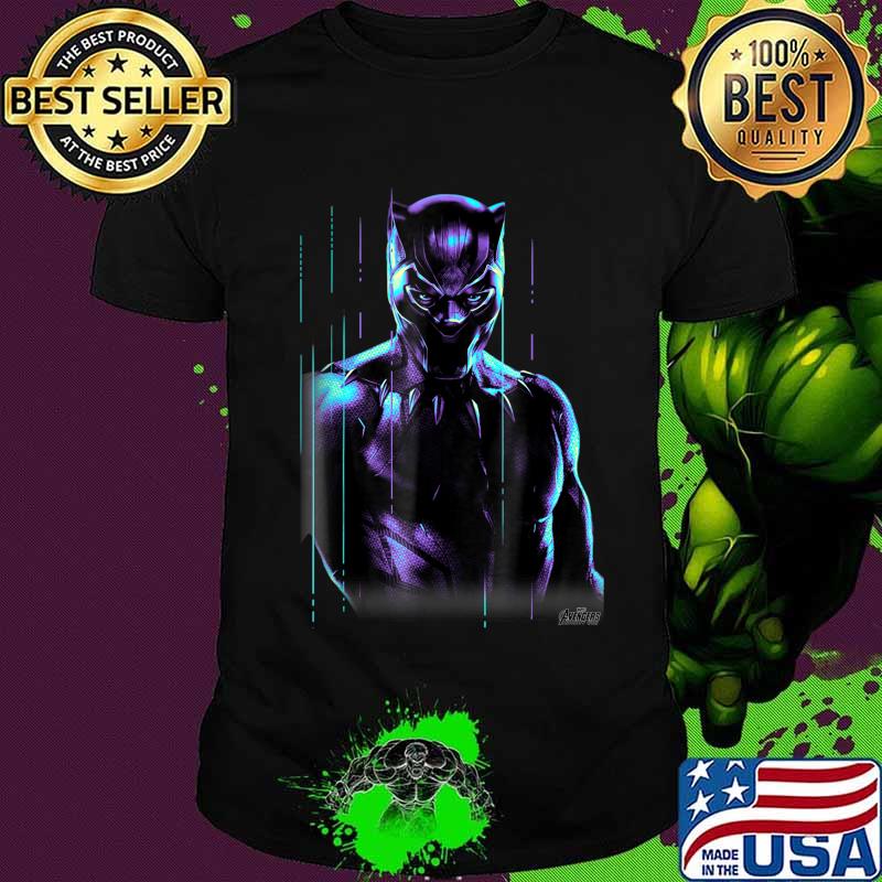 Rip Chadwick Boseman Marvel Infinity War Black Panther Neon Glow Graphic Shirt