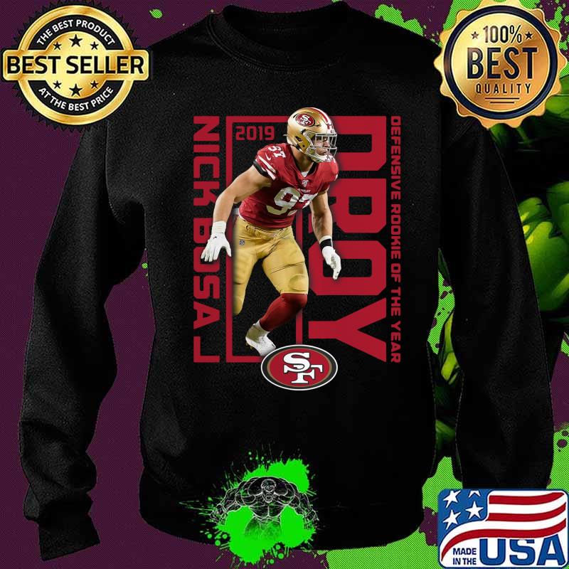 San francisco 49ers 2019 nick bosa drop defensive rookie of the year s Sweater San francisco 49ers 2019 nick bosa drop defensive rookie of the year s Sweater