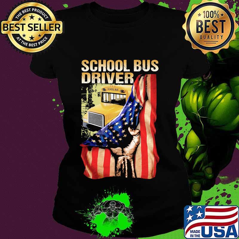 School bus driver american flag independence day s Ladies tee School bus driver american flag independence day s Ladies tee