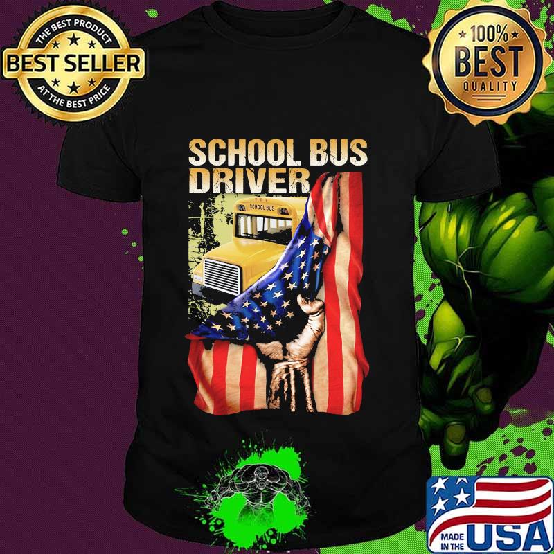 School bus driver american flag independence day shirt School bus driver american flag independence day shirt