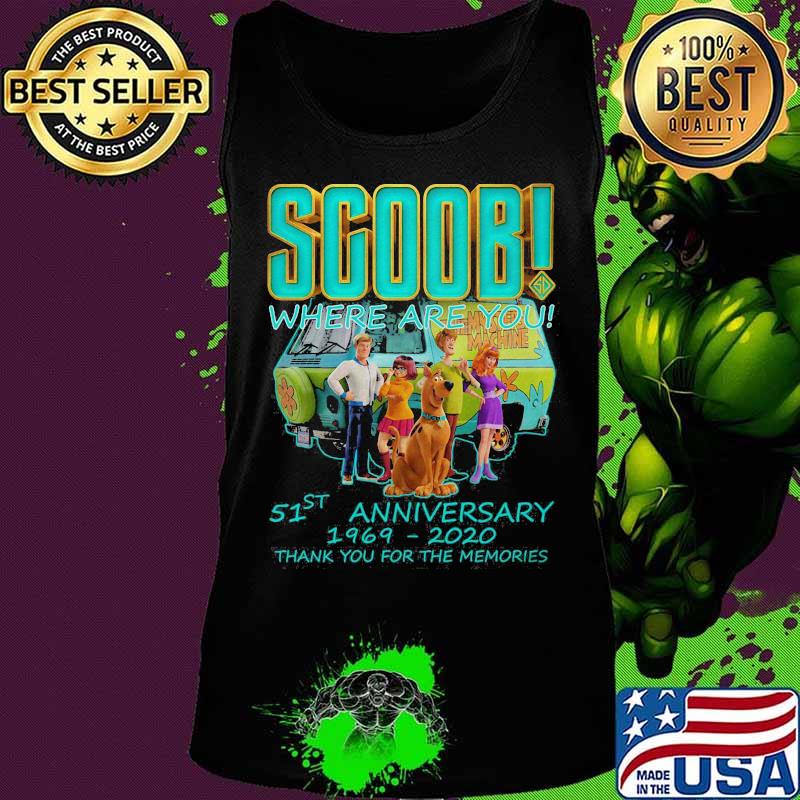 Scoob where are you 51st anniversary 1969 2020 thank you for the memories signatures s Tank top Scoob where are you 51st anniversary 1969 2020 thank you for the memories signatures s Tank top