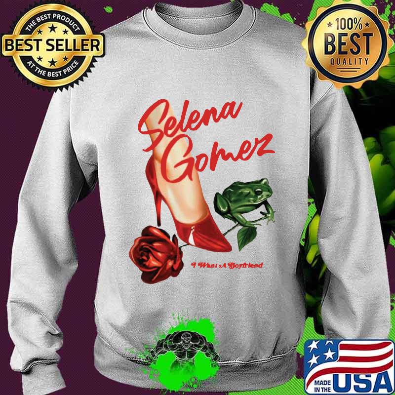 Selena gomez i want a boyfriend rose high heels and frog s Sweater Selena gomez i want a boyfriend rose high heels and frog s Sweater