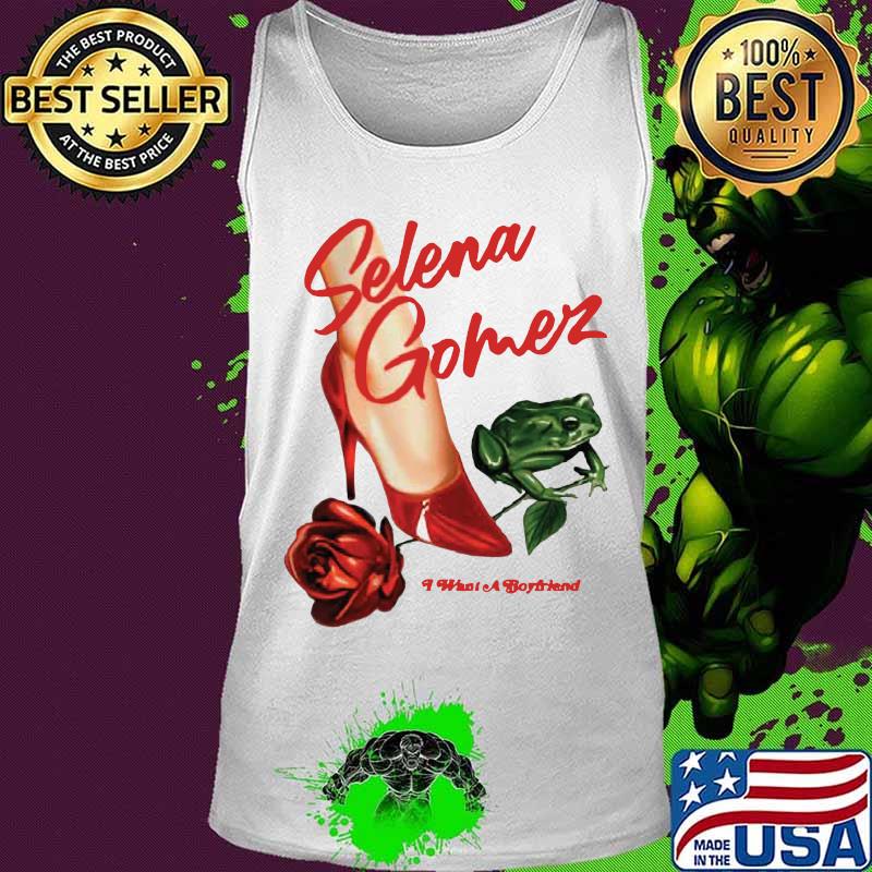 Selena gomez i want a boyfriend rose high heels and frog s Tank top Selena gomez i want a boyfriend rose high heels and frog s Tank top