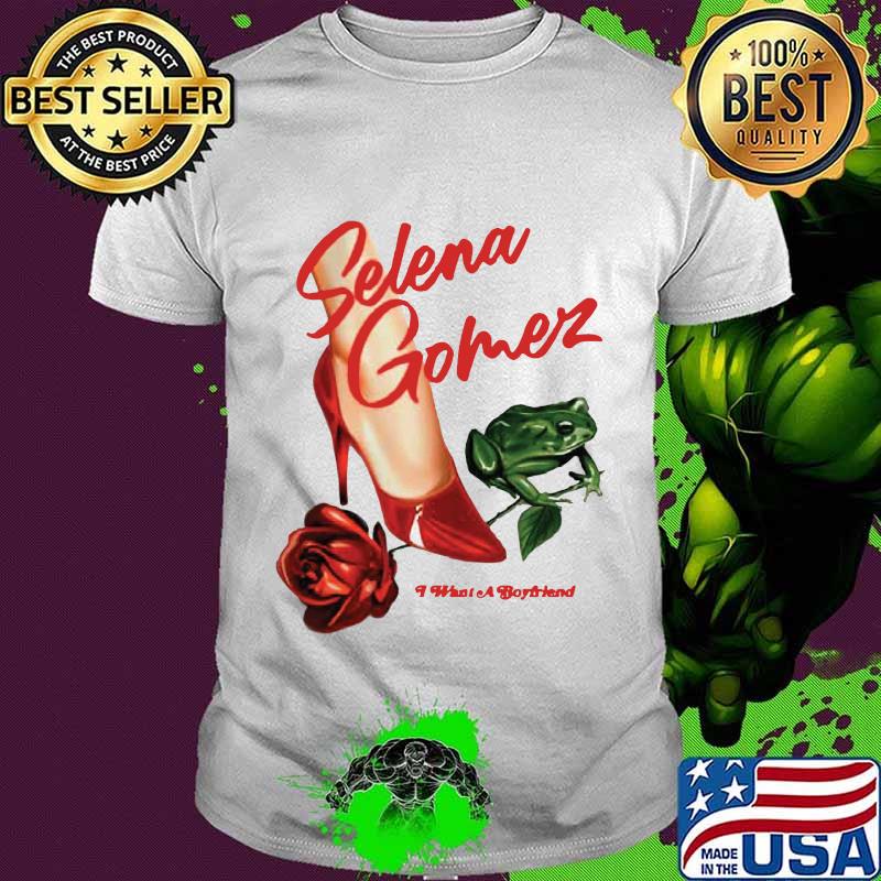 Selena gomez i want a boyfriend rose high heels and frog shirt Selena gomez i want a boyfriend rose high heels and frog shirt