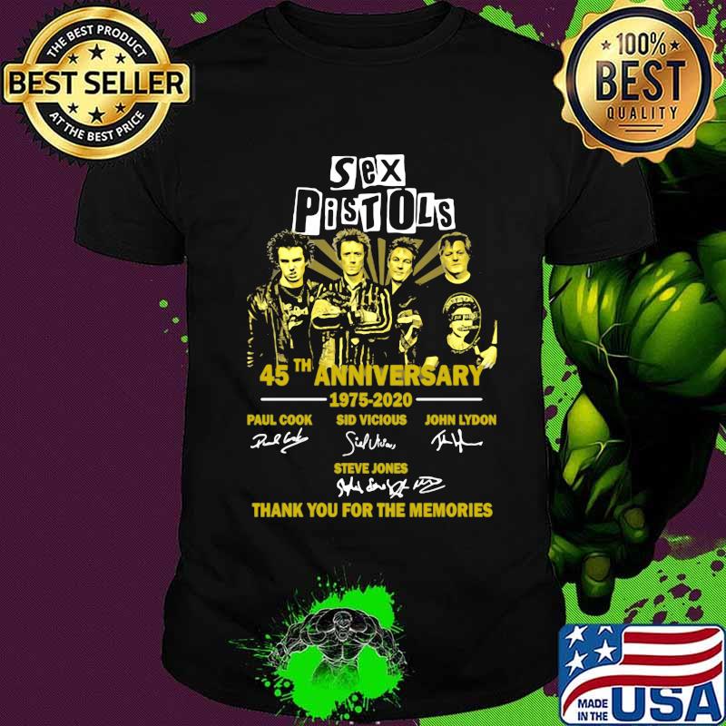 Sex pistols 45th anniversary 1975 2020 thank you for the memories signatures shirt