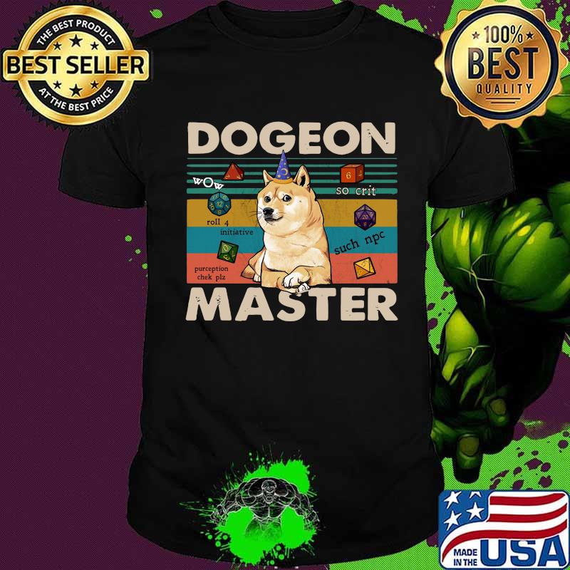Shiba inu dogeon master vintage retro shirt