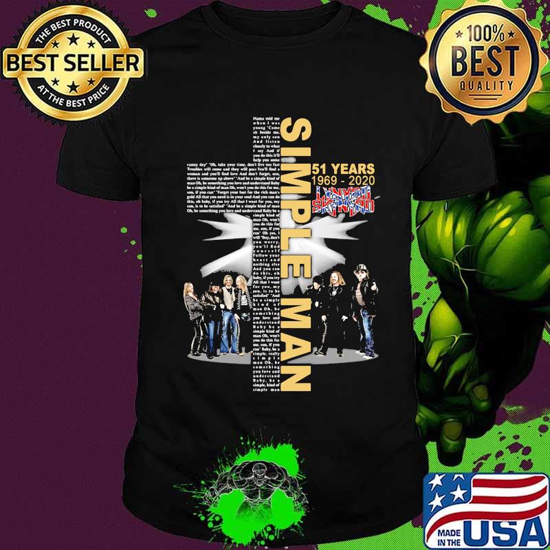 Simple man 51 years 1969 2020 lynyrd skynyrd shirt