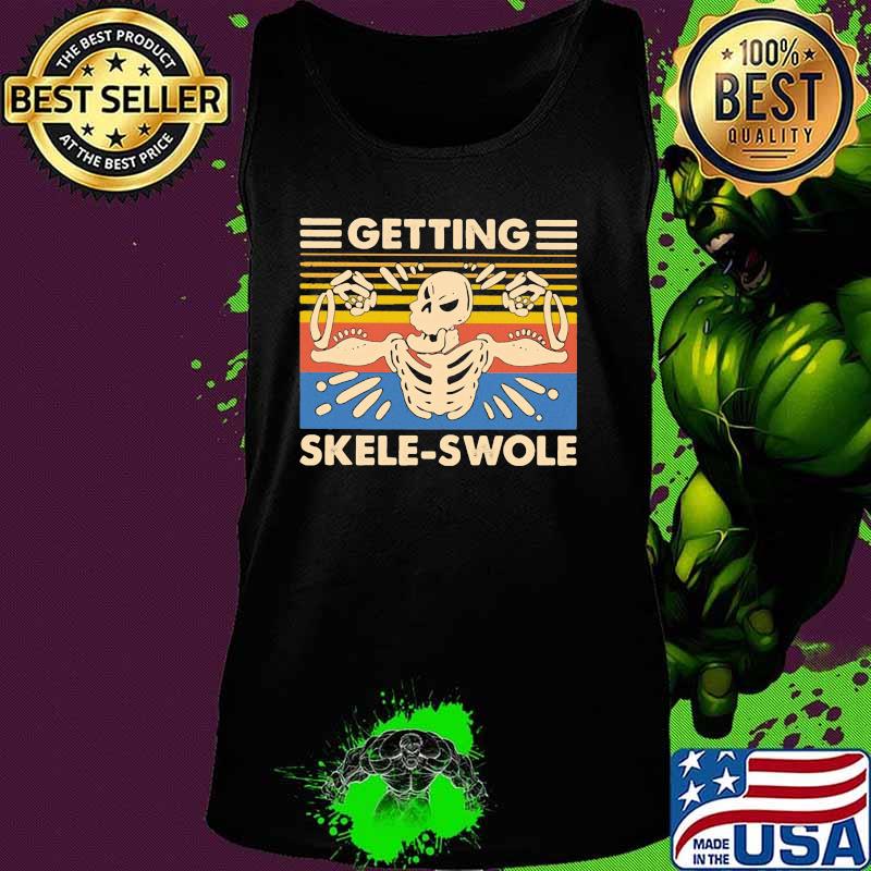 Skeleton getting skele-swole vintage retro s Tank top Skeleton getting skele-swole vintage retro s Tank top