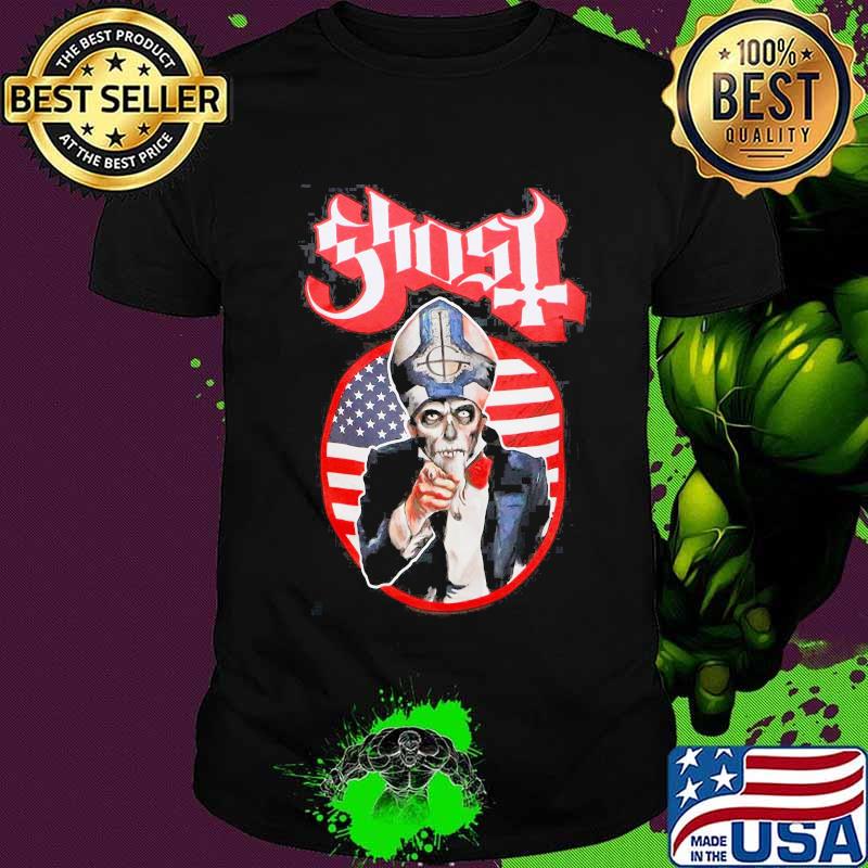 Skeleton ghost papa wants you american flag independence day shirt