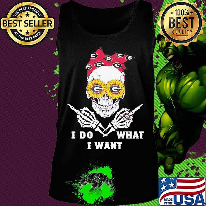 Skeleton green bay packers i do what i want sunflower s Tank top Skeleton green bay packers i do what i want sunflower s Tank top