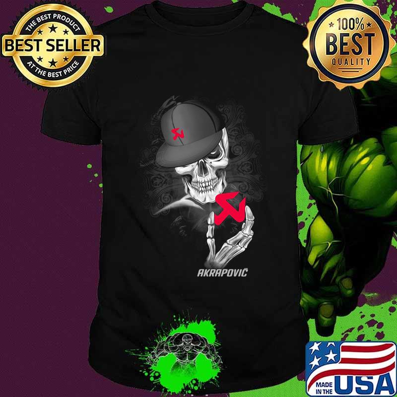 Skeleton skull akrapovic logo shirt