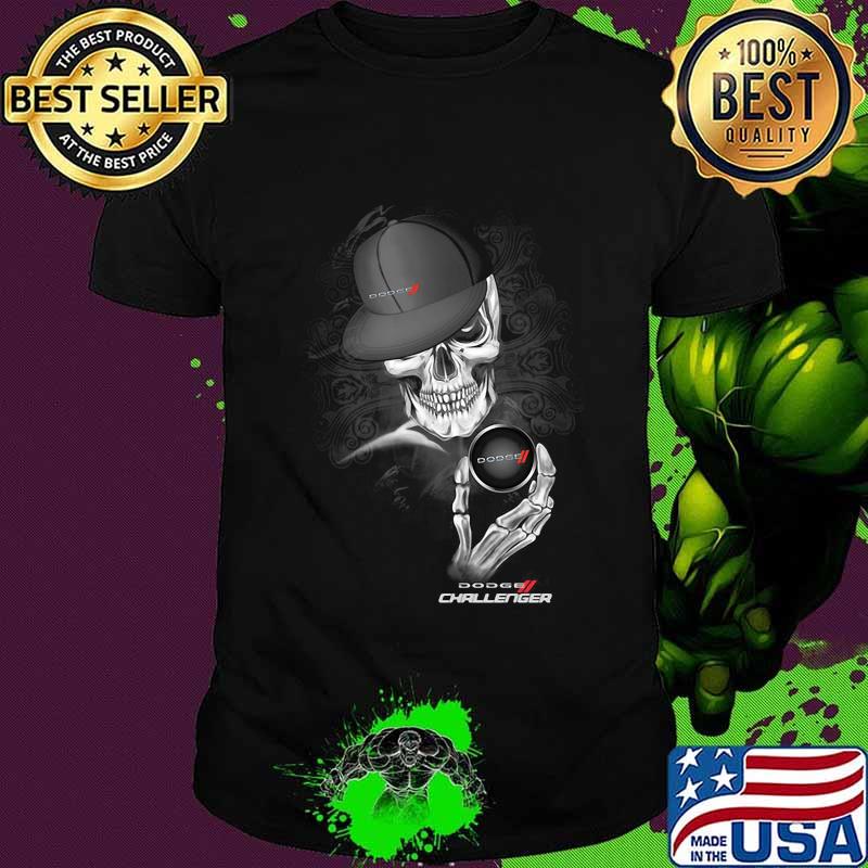Skeleton skull dodge challenger logo shirt