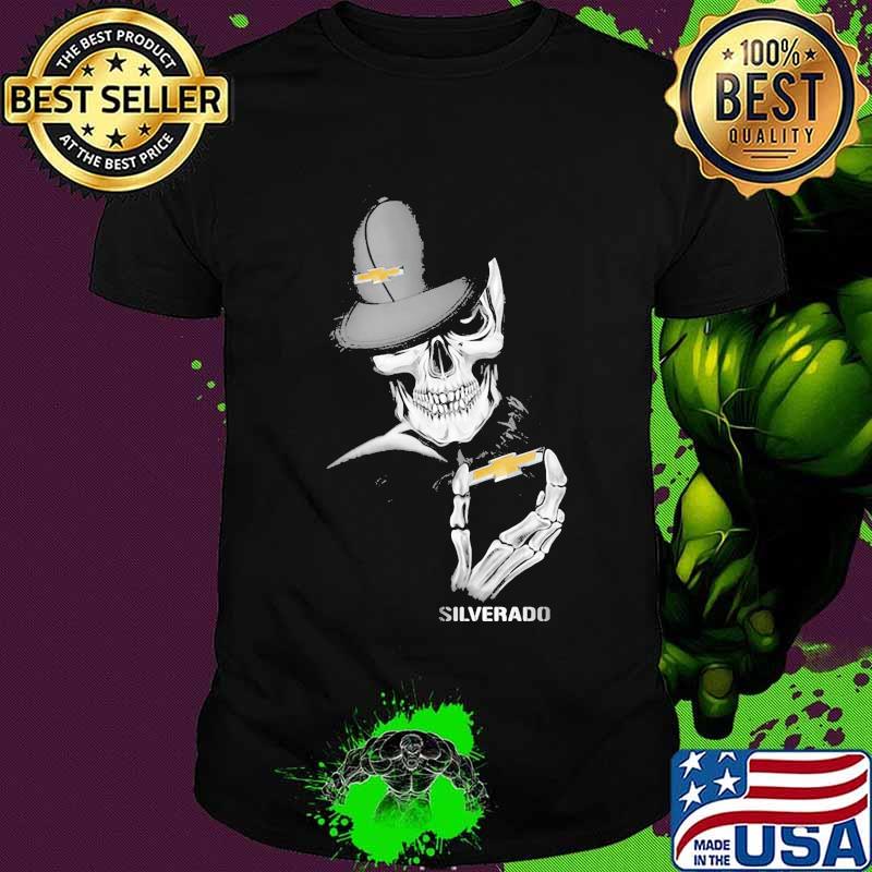 Skeleton skull silverado logo shirt