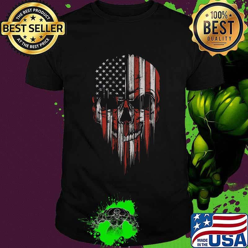 Skull american flag independence day shirt