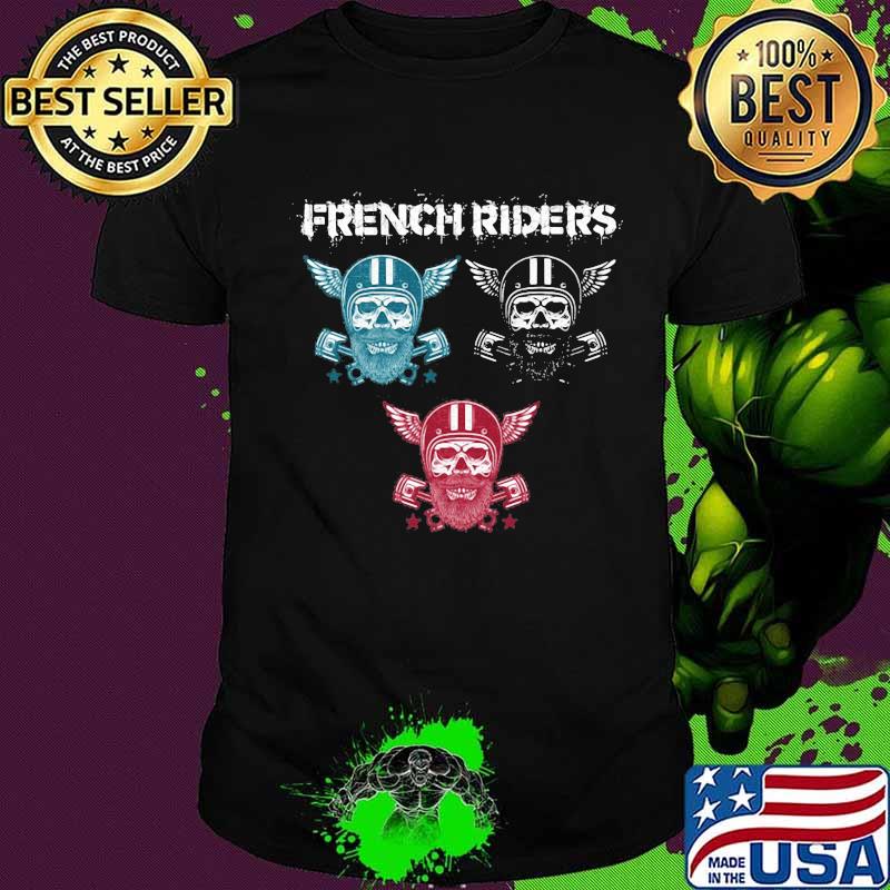 Skull beard french riders wings shirt