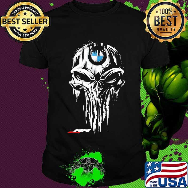 Skull bmw rr shave logo shirt