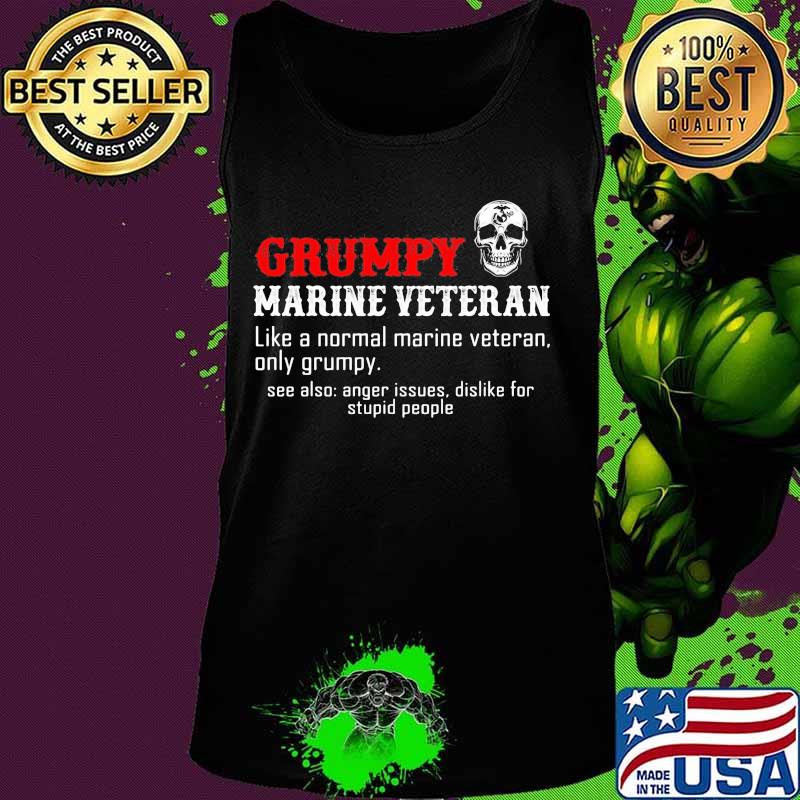 Skull grumpy marine veteran like a normal marnie veteran only grumpy black s Tank top Skull grumpy marine veteran like a normal marnie veteran only grumpy black s Tank top