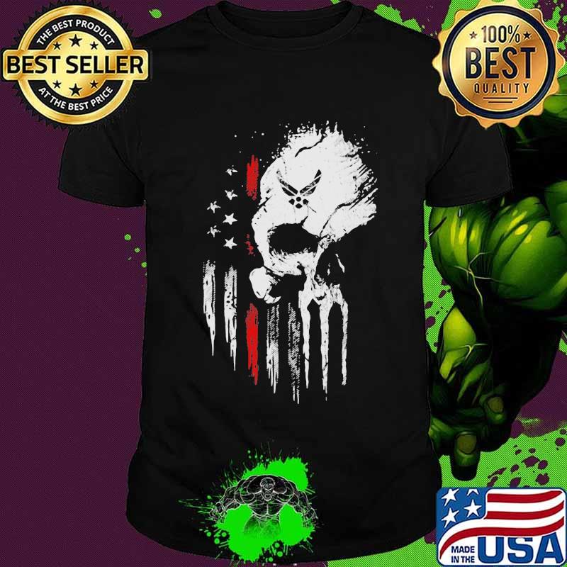 Skull marine american flag independence day shirt
