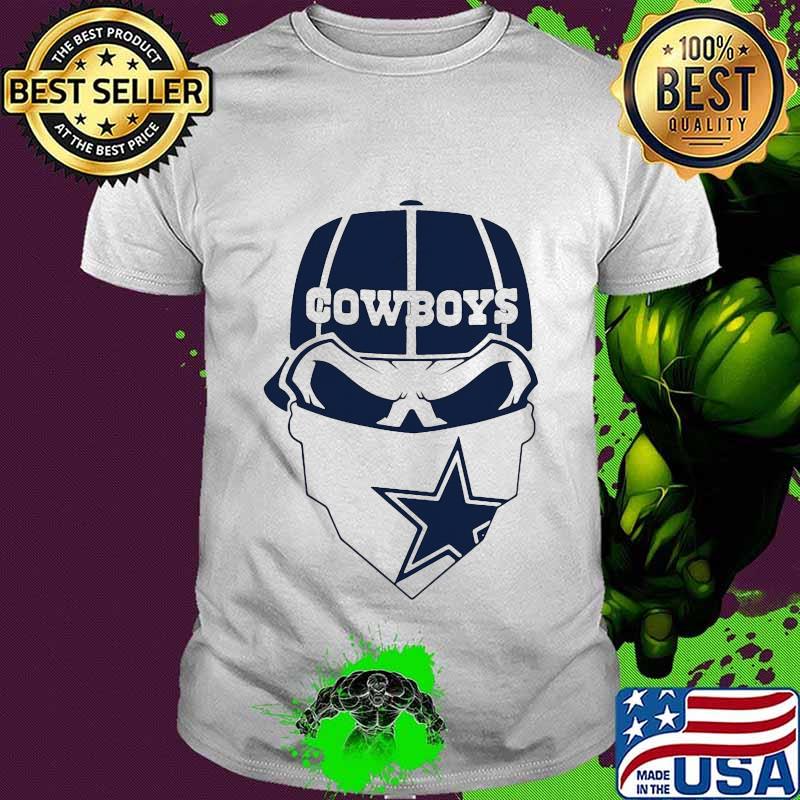 Skull mask dallas cowboys football playe shirt