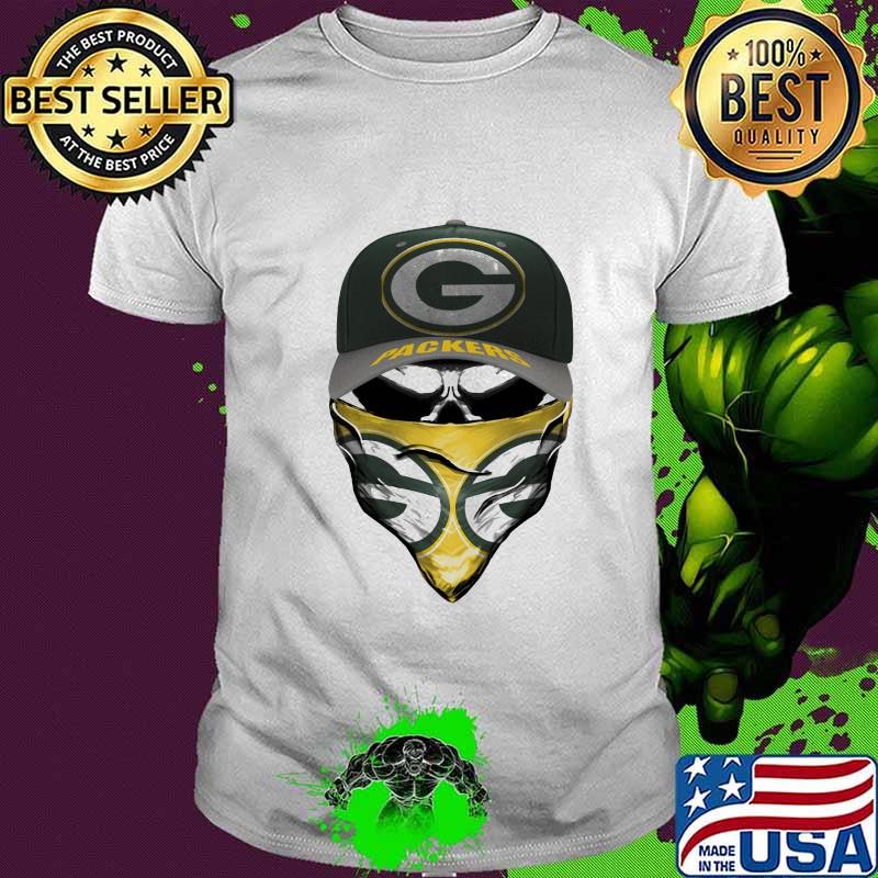 Skull mask green bay packers logo shirt