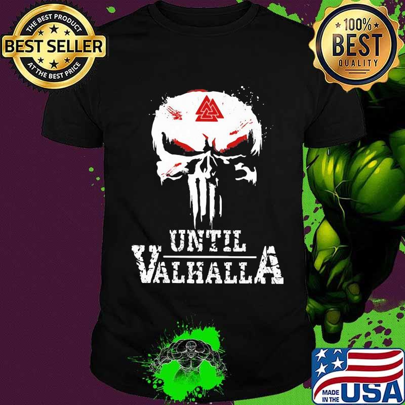 Skull valknut symbol until valhalla shirt