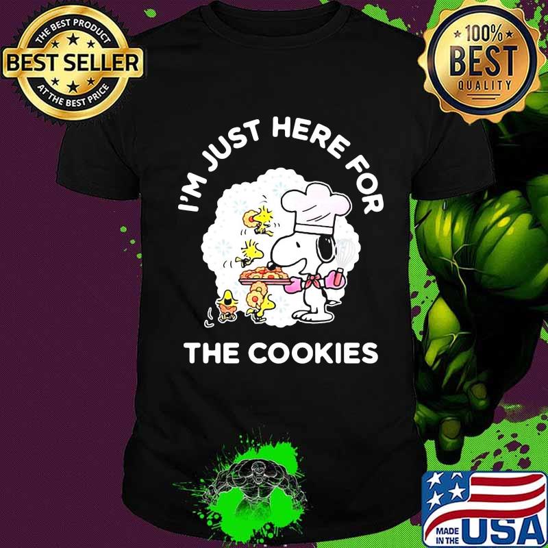 Snoopy and woodstock i'm just here for the cookies shirt